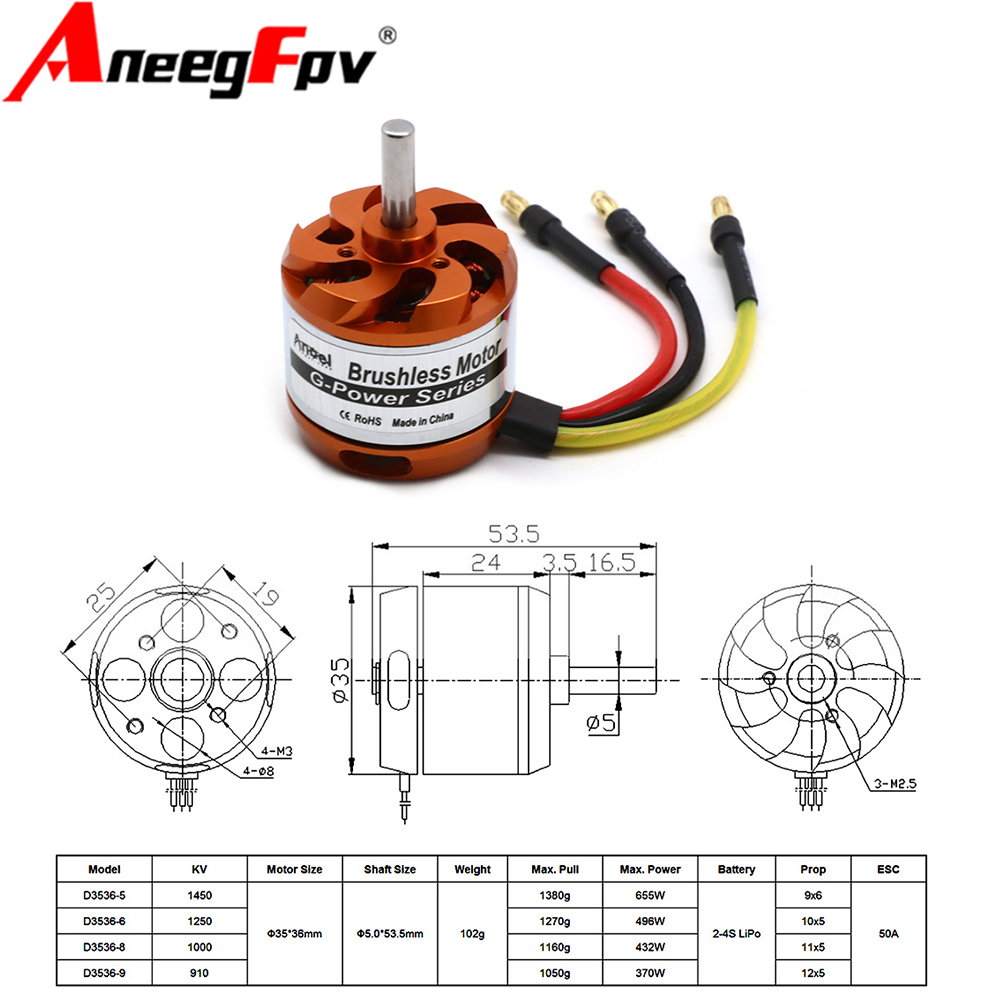 Rc Helicopter Mini - D3536 910KV 1000KV 1250KV 1450KV มอเตอร์ไร้แปรงถ่านสําหรับ