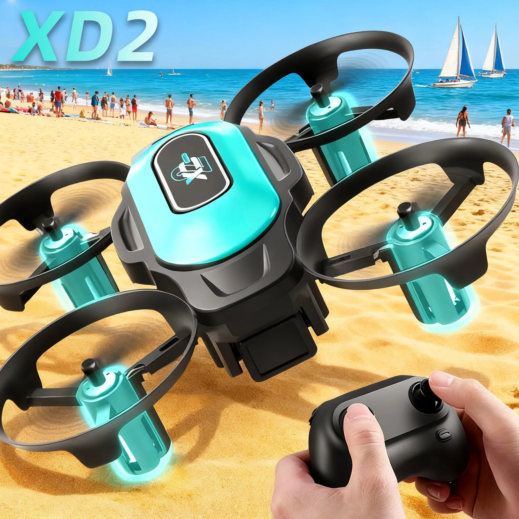 Rc Helicopter Mini - โดรนขนาดเล็ก XD2, 360 ° การพลิกตัวแบบสตั๊นท์ฟลาย, ไฟ