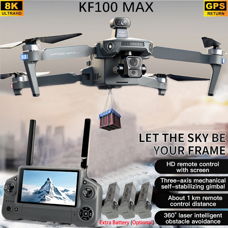 Rc Helicopter Electric - KF100 MAX GPS Drone 4K กล้อง