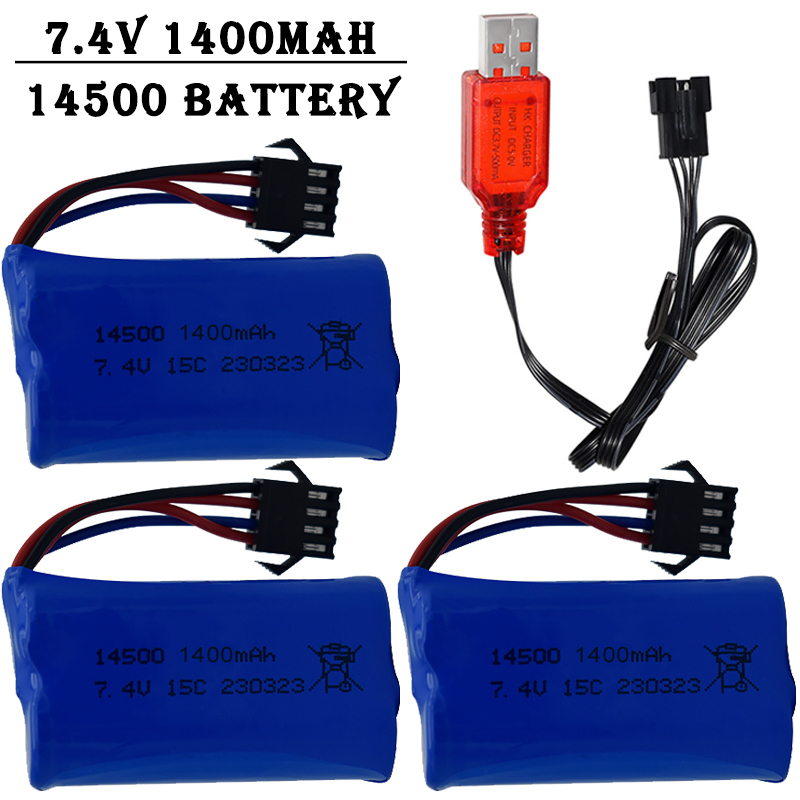 7.4V 1400mAh 14500 แบตเตอรี่ลิ - Rc Helicopter Parts บทวิจารณ์และราคา